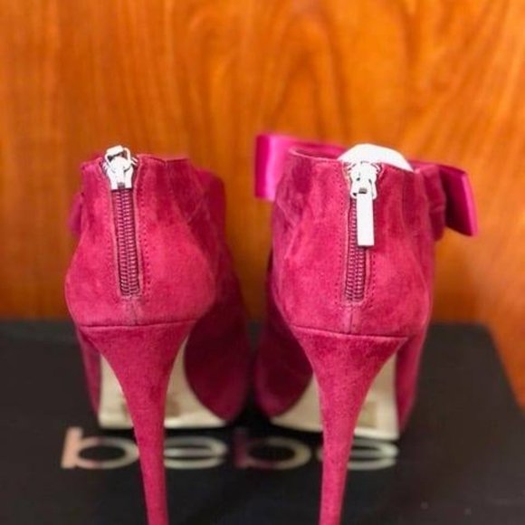 Bebe Heeled Peep-Toe Booties - Picture 2 of 4